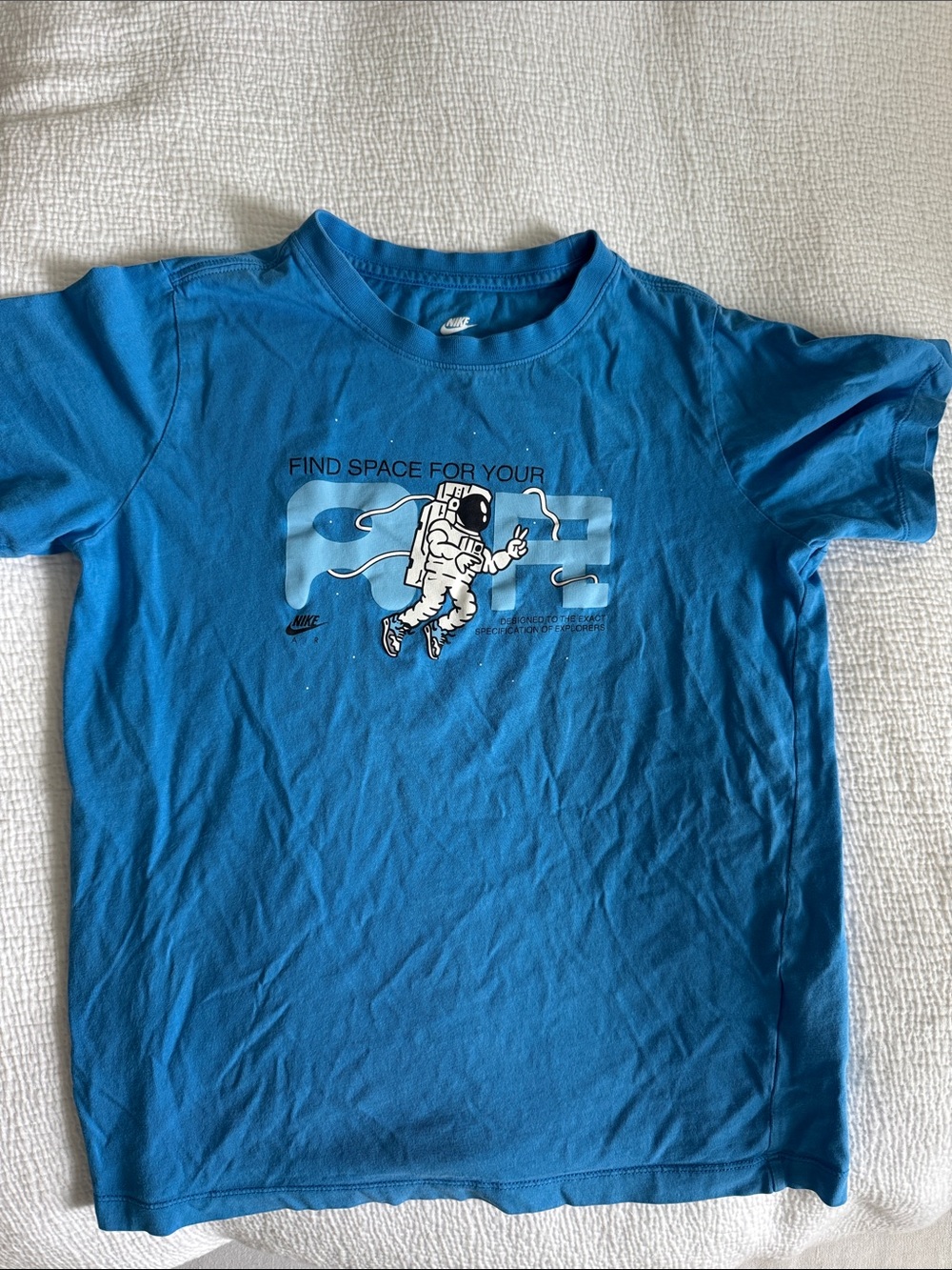 Nike Boys Blue Short Sleeve Tee with Astronaut Graphic